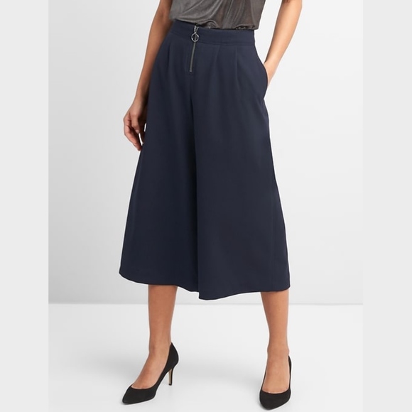 GAP Pants - GAP Navy High Rise Crop Wide Leg Pants Size 10